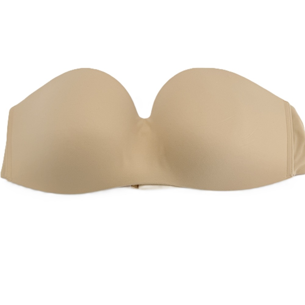 Soma Enbliss Stay Put Strapless Bra Womens 34B Beige Padded Wireless